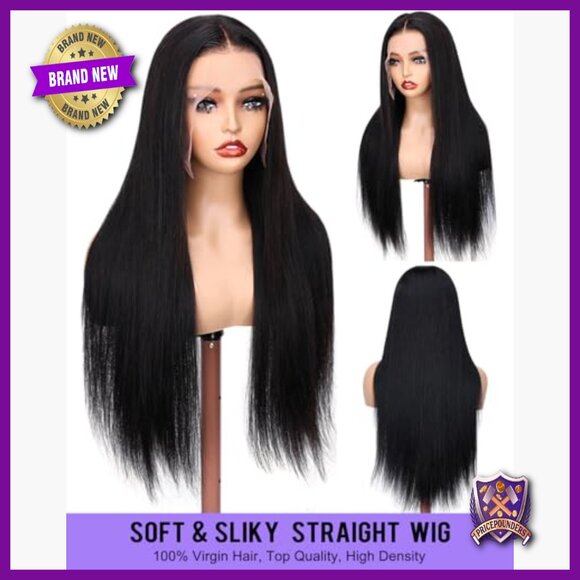 20 Inch Straight Human Hair Lace Front Wig 200 Density Glueless main image 4